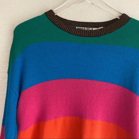 PAM AND GELA multicolor striped sweater SMALL - Picture 4 of 15